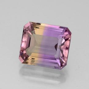Amétrine bicolore naturelle taille émeraude, 3,03 ct, VS