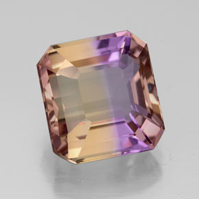 Amétrine bicolore naturelle taille émeraude, 5,07 ct, VVS