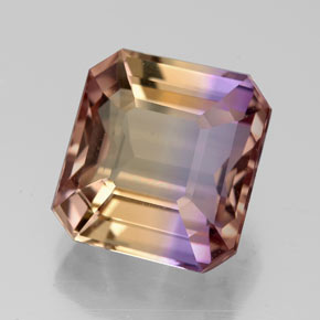 Amétrine bicolore naturelle taille émeraude, 5,07 ct, VVS