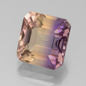 Amétrine bicolore naturelle taille émeraude, 3,84 ct, VVS-VS