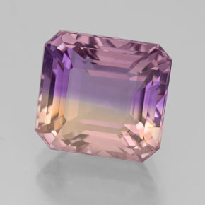 Amétrine bicolore naturelle taille émeraude, 4,78 ct, VS