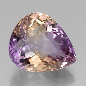 Amétrine bicolore naturelle en forme de poire, 13,01 ct, VVS
