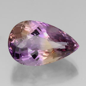 Amétrine bicolore naturelle en forme de poire, 18,87 ct, VS