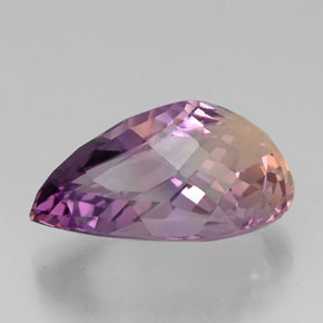 Amétrine bicolore naturelle en forme de poire, 18,87 ct, VS