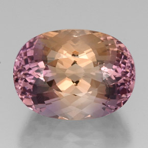Amétrine bicolore naturelle coupe ovale, 19,41 ct, VVS