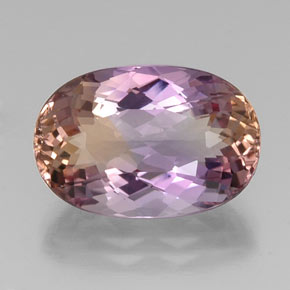 Amétrine bicolore naturelle coupe ovale, 12,46 ct, VVS