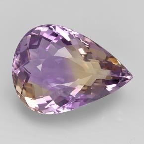 Amétrine bicolore naturelle en forme de poire, 14,61 ct, VS