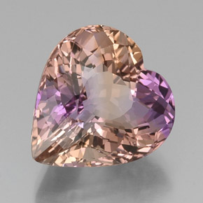Amétrine bicolore naturelle forme de coeur, 14,43 ct, VVS