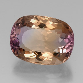 Amétrine bicolore naturelle coupe coussin, 16,25 ct, VVS