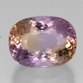 Amétrine bicolore naturelle coupe ovale, 21,20 ct, VVS