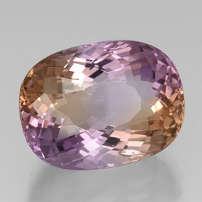 Amétrine bicolore naturelle coupe ovale, 21,20 ct, VVS