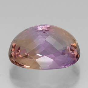 Amétrine bicolore naturelle coupe ovale, 21,20 ct, VVS