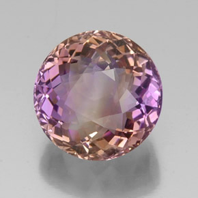Amétrine bicolore naturelle coupe roude, 16,30 ct, VVS