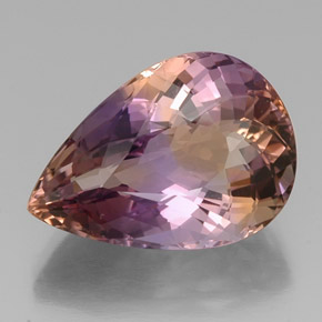Amétrine bicolore naturelle en forme de poire, 22,41 ct, VVS