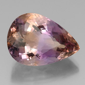 Amétrine bicolore naturelle en forme de poire, 22,41 ct, VVS