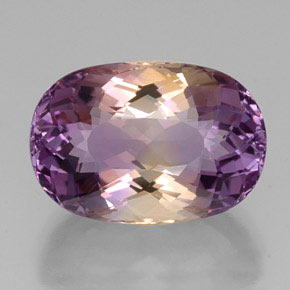 Amétrine bicolore naturelle coupe ovale, 19,00 ct, VVS