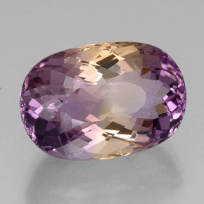Amétrine bicolore naturelle coupe ovale, 19,00 ct, VVS