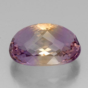 Amétrine bicolore naturelle coupe ovale, 19,00 ct, VVS