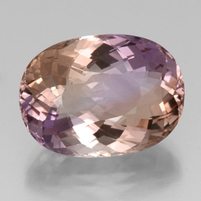 Amétrine bicolore naturelle coupe ovale, 17,90 ct, IF