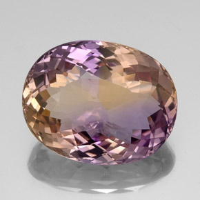 Amétrine bicolore naturelle coupe ovale, 21,60 ct, VVS