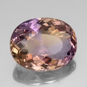 Amétrine bicolore naturelle coupe ovale, 21,60 ct, VVS