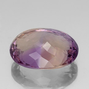 Amétrine bicolore naturelle coupe ovale, 21,60 ct, VVS