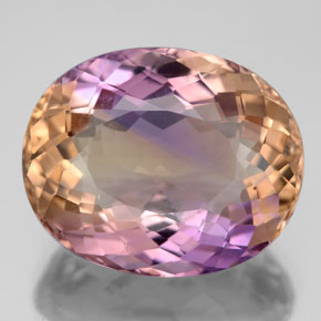 Amétrine bicolore naturelle coupe ovale, 12,15 ct, VS