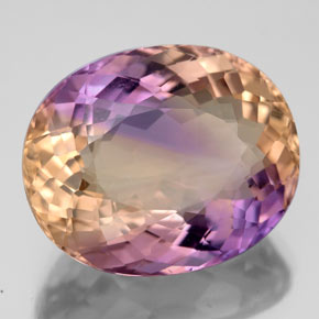 Amétrine bicolore naturelle coupe ovale, 12,15 ct, VS