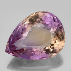 Amétrine bicolore naturelle en forme de poire, 16,46 ct, VVS