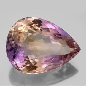 Amétrine bicolore naturelle en forme de poire, 16,46 ct, VVS