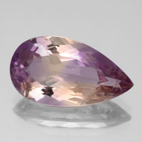 Amétrine bicolore naturelle en forme de poire, 6,36 ct, VVS