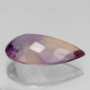 Amétrine bicolore naturelle en forme de poire, 6,36 ct, VVS