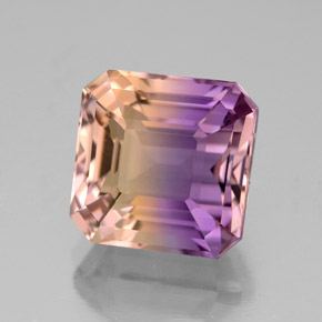 Amétrine bicolore naturelle taille émeraude, 5,50 ct, VVS