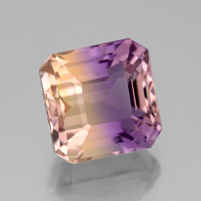 Amétrine bicolore naturelle taille émeraude, 5,50 ct, VVS