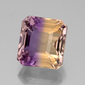 Amétrine bicolore naturelle taille émeraude, 5,47 ct, VS-SI