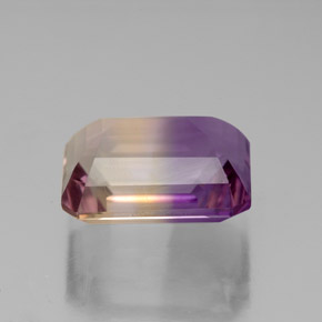 Amétrine bicolore naturelle taille émeraude, 4,72 ct, VS