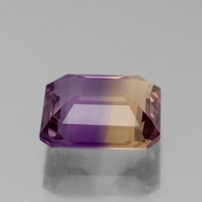 Amétrine bicolore naturelle taille émeraude, 4,01 ct, VS
