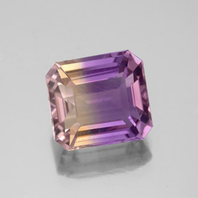 Amétrine bicolore naturelle taille émeraude, 2,97 ct, VS