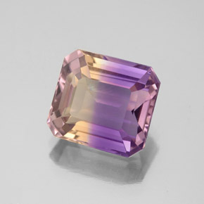 Amétrine bicolore naturelle taille émeraude, 2,97 ct, VS