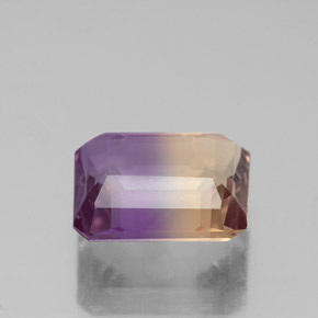 Amétrine bicolore naturelle taille émeraude, 2,76 ct, VS