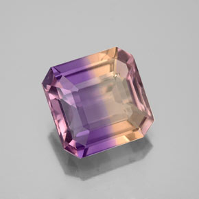 Amétrine bicolore naturelle taille émeraude, 3,06 ct, VS