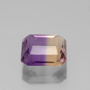 Amétrine bicolore naturelle taille émeraude, 3,06 ct, VS