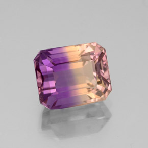 Amétrine bicolore naturelle taille émeraude, 3,11 ct, VVS