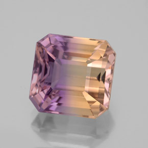Amétrine bicolore naturelle taille émeraude, 5,98 ct, VVS-VS