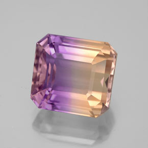 Amétrine bicolore naturelle taille émeraude, 5,58 ct, VS