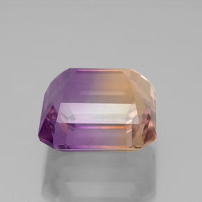 Amétrine bicolore naturelle taille émeraude, 5,58 ct, VS