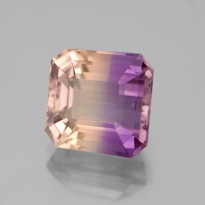 Amétrine bicolore naturelle taille émeraude, 4,48 ct, VS
