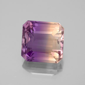 Amétrine bicolore naturelle taille émeraude, 4,26 ct, VVS-VS