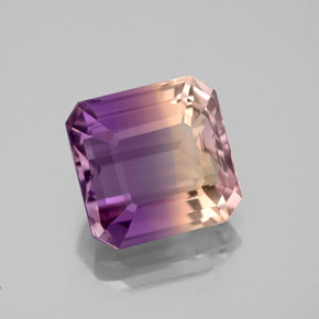 Amétrine bicolore naturelle taille émeraude, 4,26 ct, VVS-VS