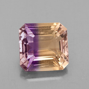 Amétrine bicolore naturelle taille émeraude, 4,37 ct, VS